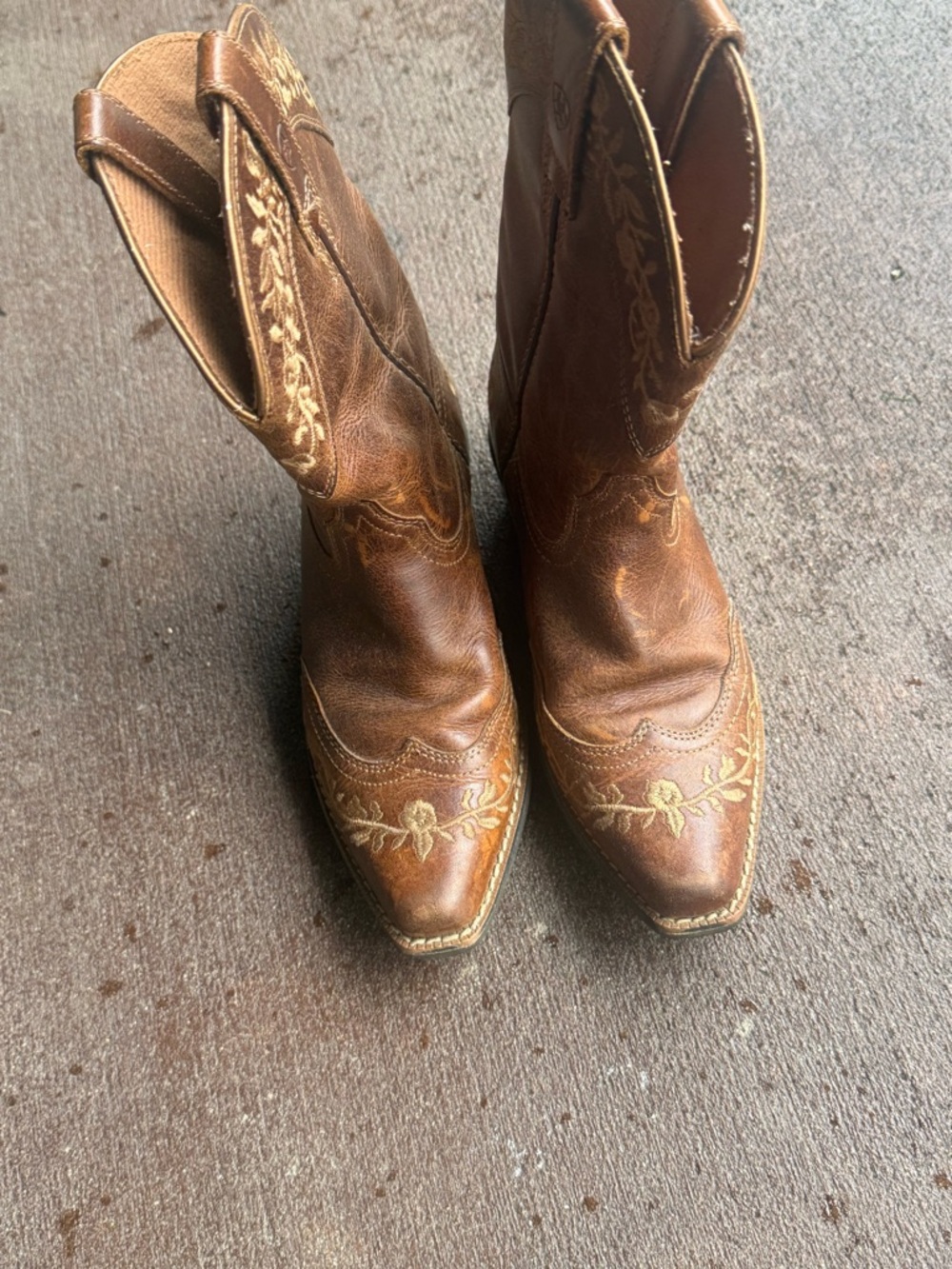 Ariat Brown Leather Boot Interior Label